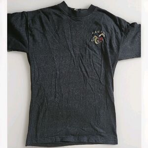 VTG King Cotton Men's M EMBROIDERED Lizard Hawaii Short Sleeve Gray Crew Shirt